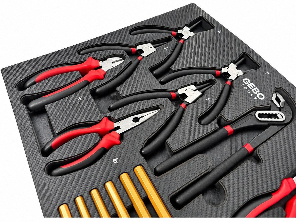 Szerszámos szekrény – szerszámos kocsi modul fogó és csapszegkiütő készlettel 16 db 54 x 39,5 x 3 cm GEBO TOOLS