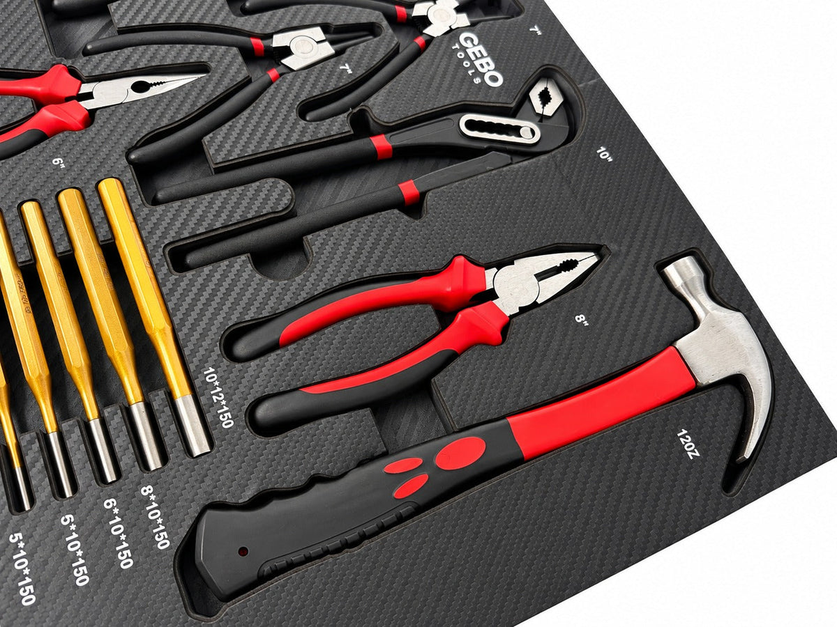 Szerszámos szekrény – szerszámos kocsi modul fogó és csapszegkiütő készlettel 16 db 54 x 39,5 x 3 cm GEBO TOOLS