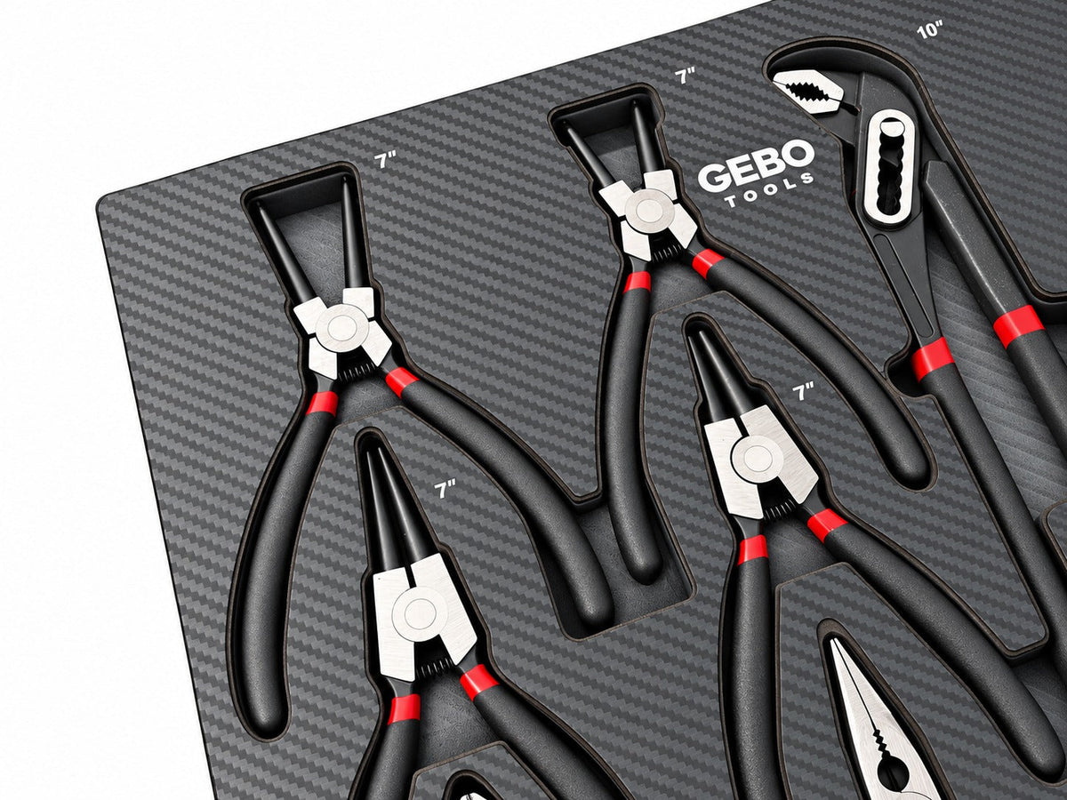 Szerszámos szekrény – szerszámos kocsi modul fogó és csapszegkiütő készlettel 16 db 54 x 39,5 x 3 cm GEBO TOOLS