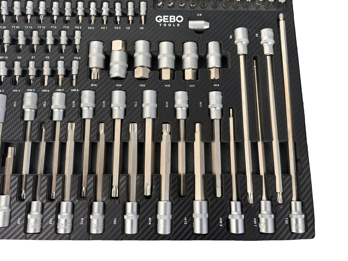 Szerszámos szekrény – szerszámos kocsi bit készlet modul 101 db GEBO TOOLS