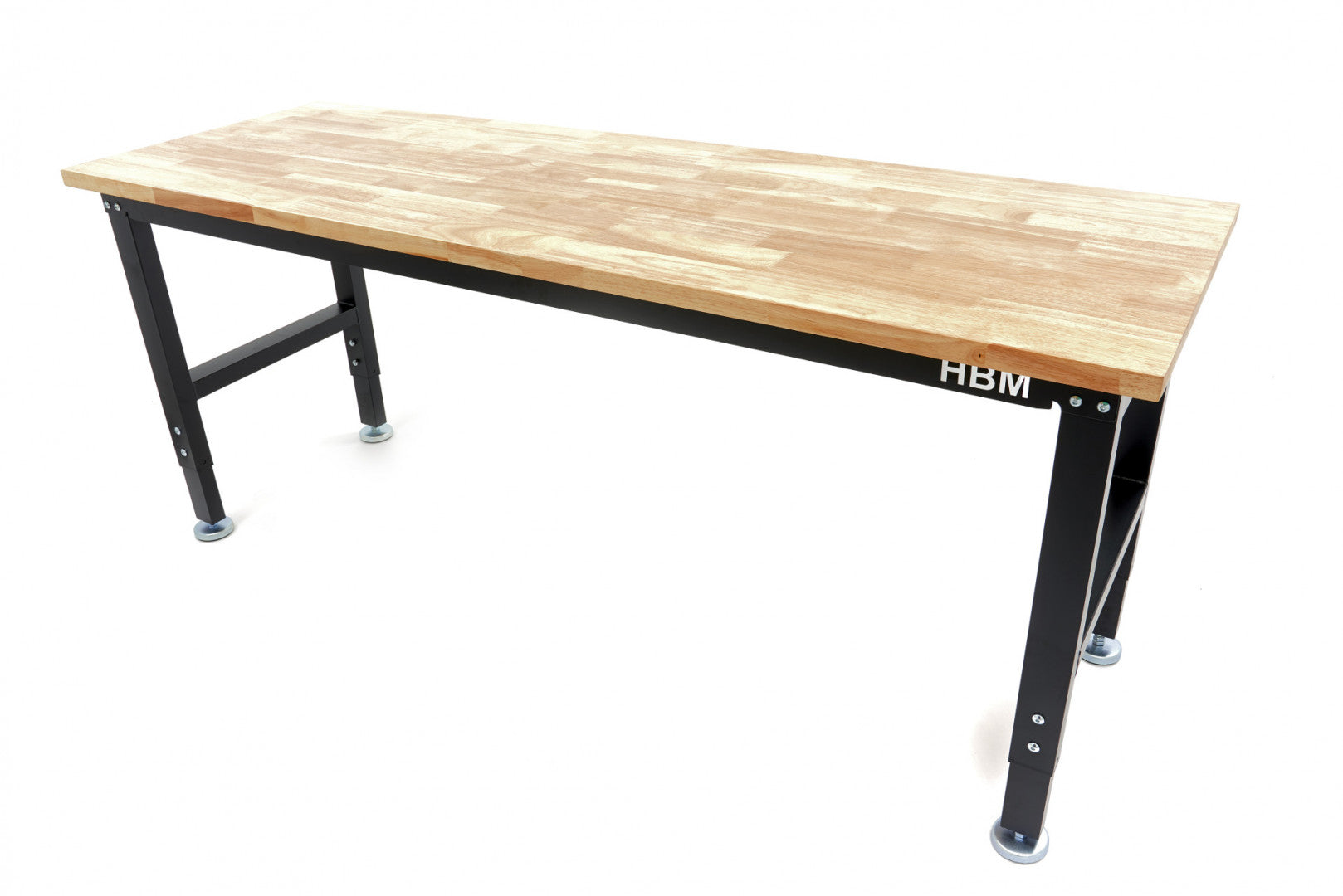 Munkapad - munkaasztal állítható magassággal tömör fa munkalappal 182 cm HBM