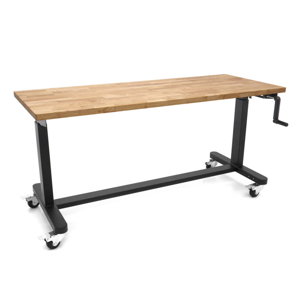 Munkapad állítható magasságú tömörfa munkalappal 152cm