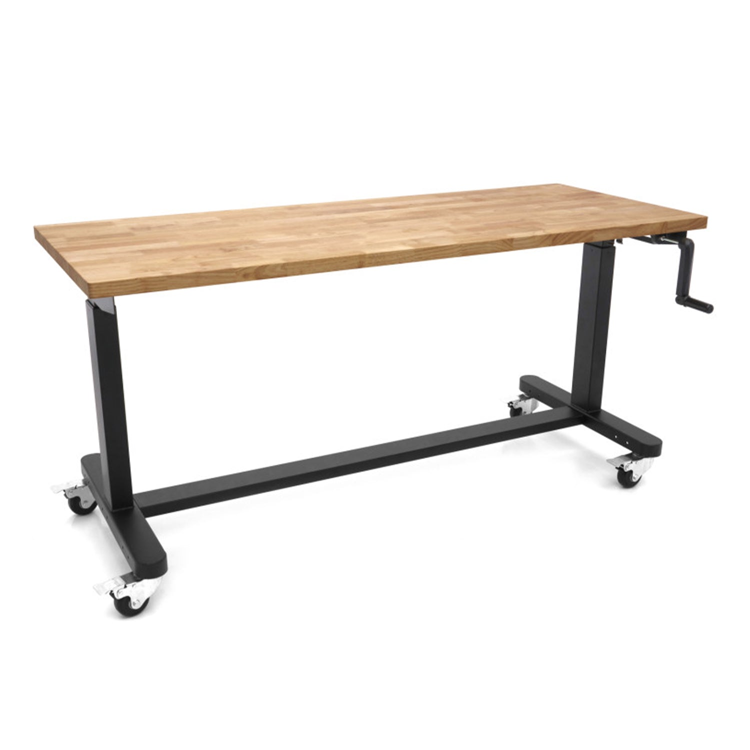Munkapad állítható magasságú tömörfa munkalappal 152cm
