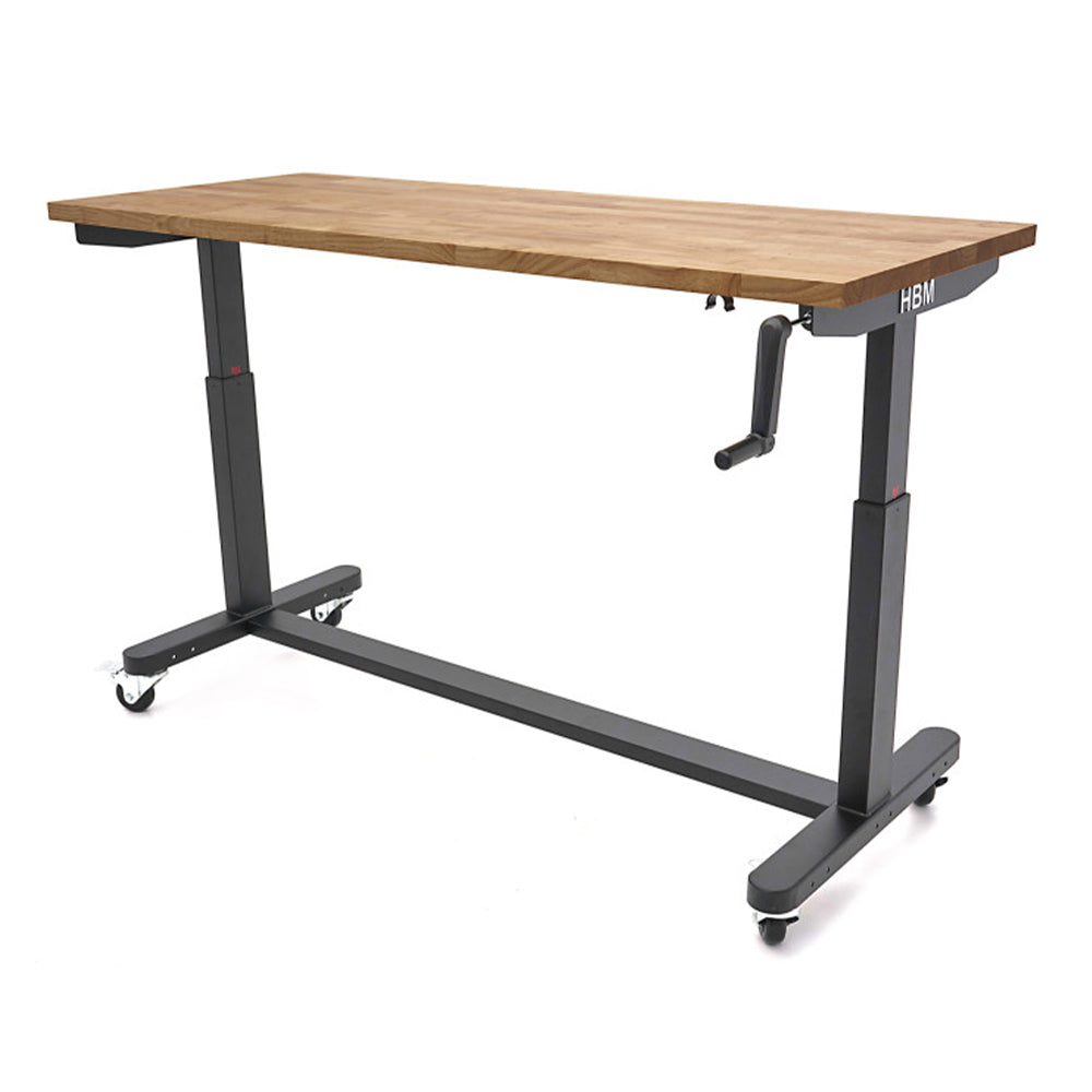 Munkapad állítható magasságú tömörfa munkalappal 152cm