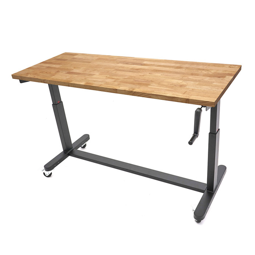 Munkapad állítható magasságú tömörfa munkalappal 152cm