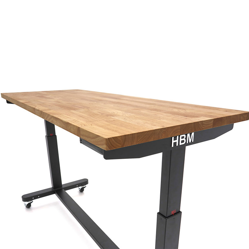 Munkapad állítható magasságú tömörfa munkalappal 152cm