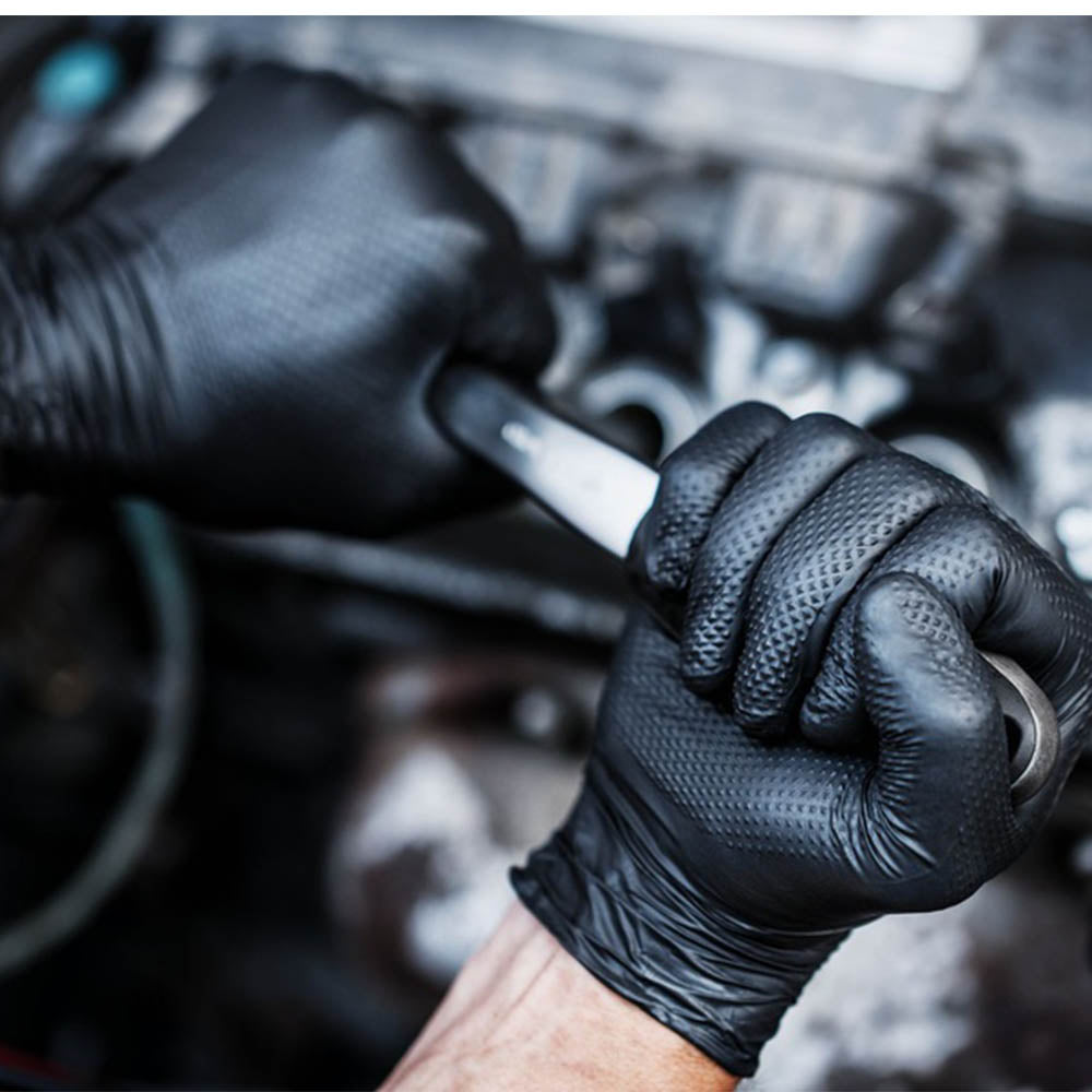 Nitril kesztű gumikesztyű mechanikusoknak XL méret 50 db fekete
