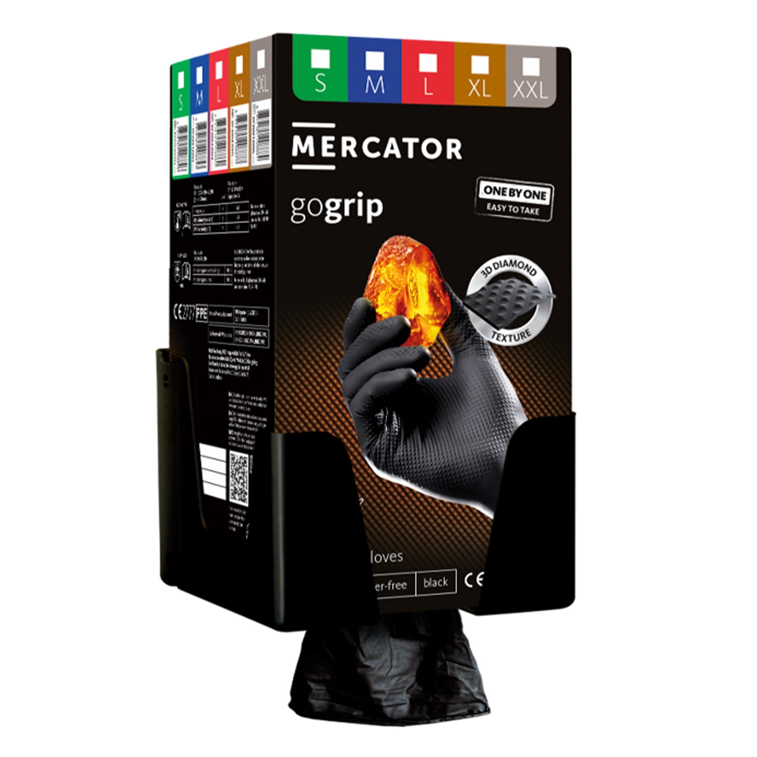 Nitril kesztyű premium MERCATOR one by one fekete XL méret 100 db