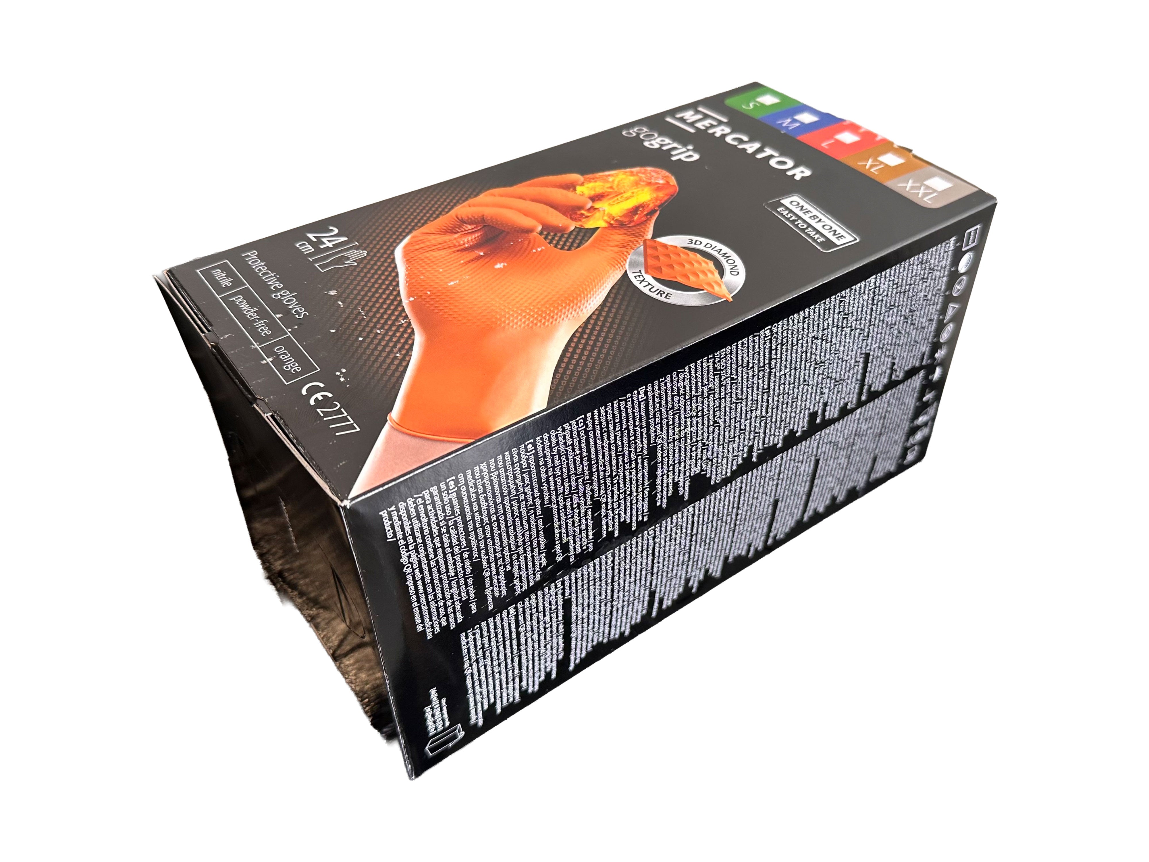 Nitril kesztyű premium MERCATOR one by one narancssárga l méret 100 db