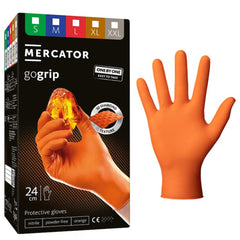 Nitril kesztyű premium MERCATOR one by one narancssárga m méret 100 db