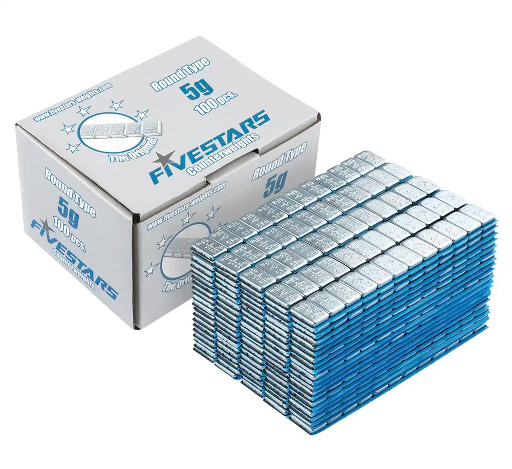 Öntapadó centírozó keréksúly készlet 5 g ROUND FIVESTARS 100 sáv 6 kg 6 kg kerék kiegyensúlyozáshoz