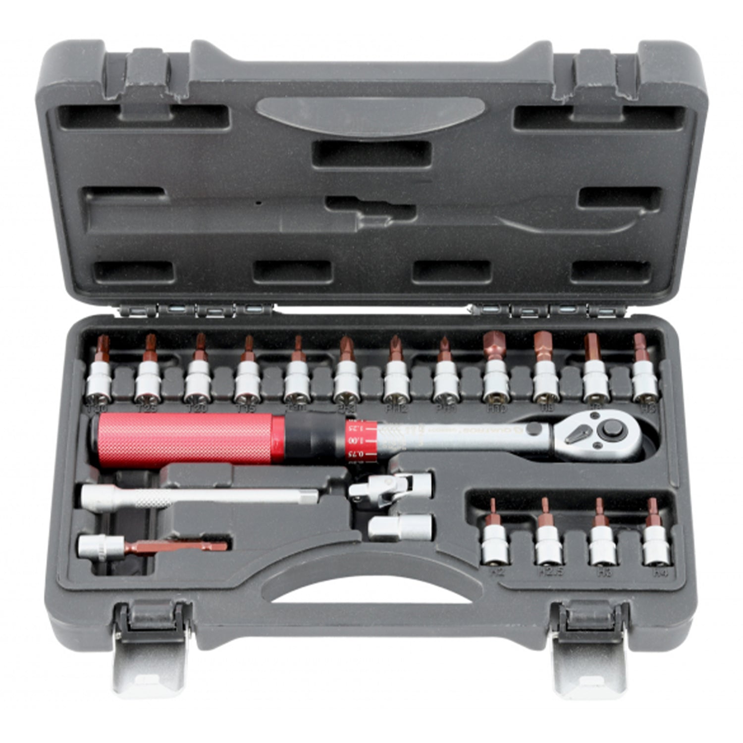 Nyomatékkulcs készlet 1/4 5-25NM bitekkel és toldókkal 21 darab