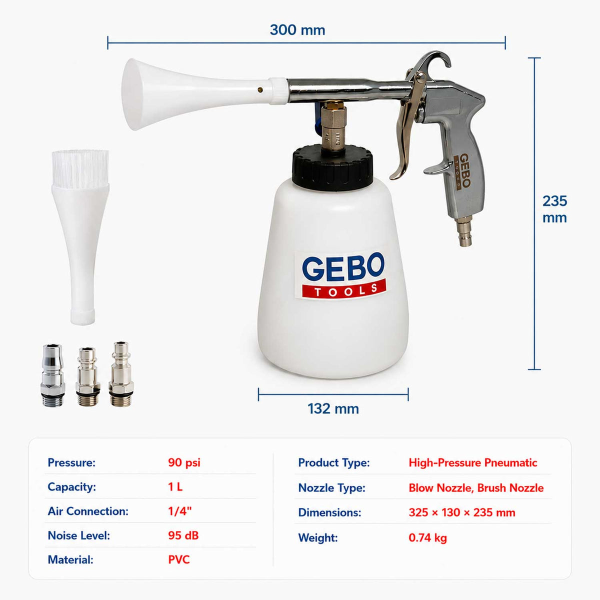 Pneumatikus kárpittisztító - 2 típus GEBO TOOLS