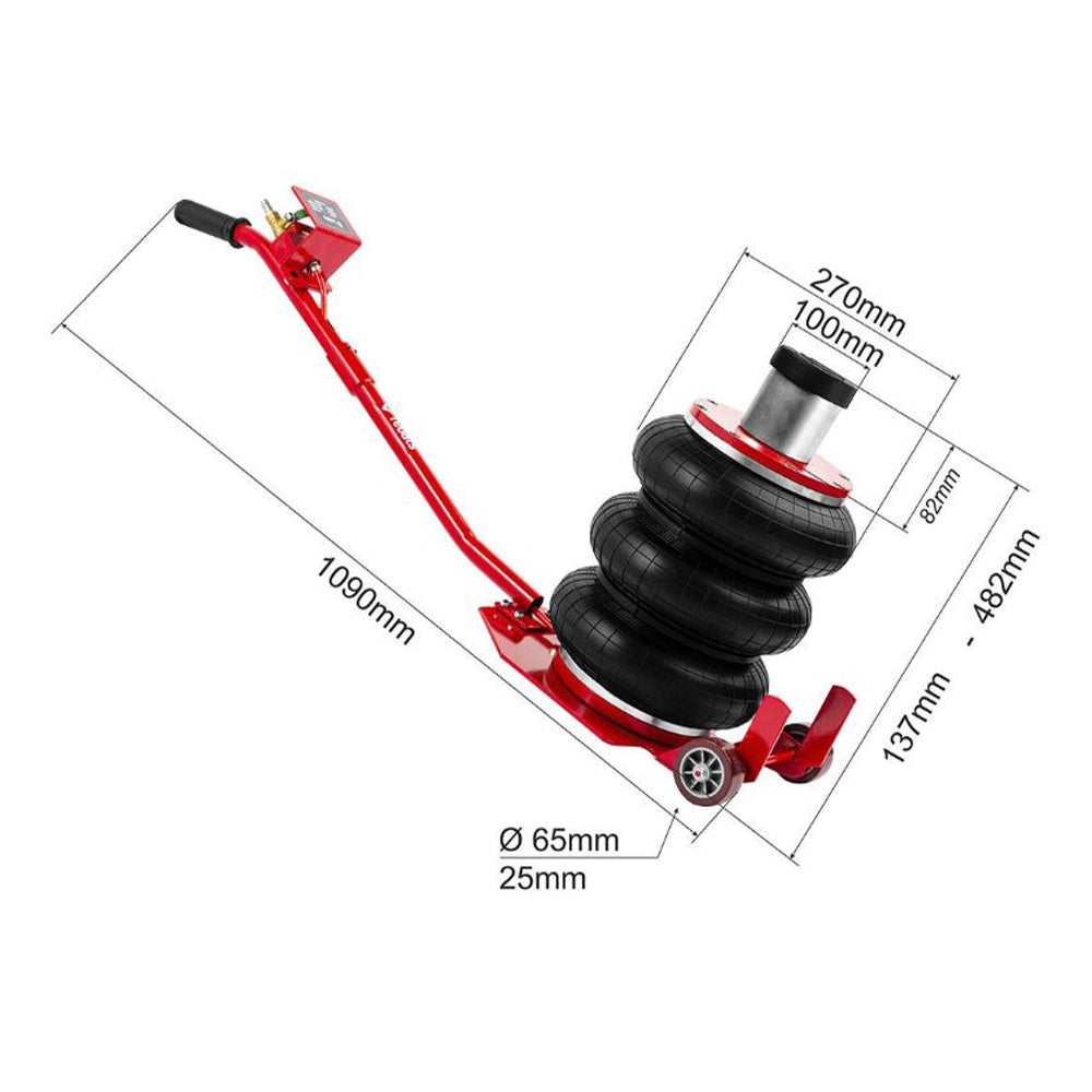 Pneumatikus légpárnás emelő 3.5T adapterrel 15-48cm