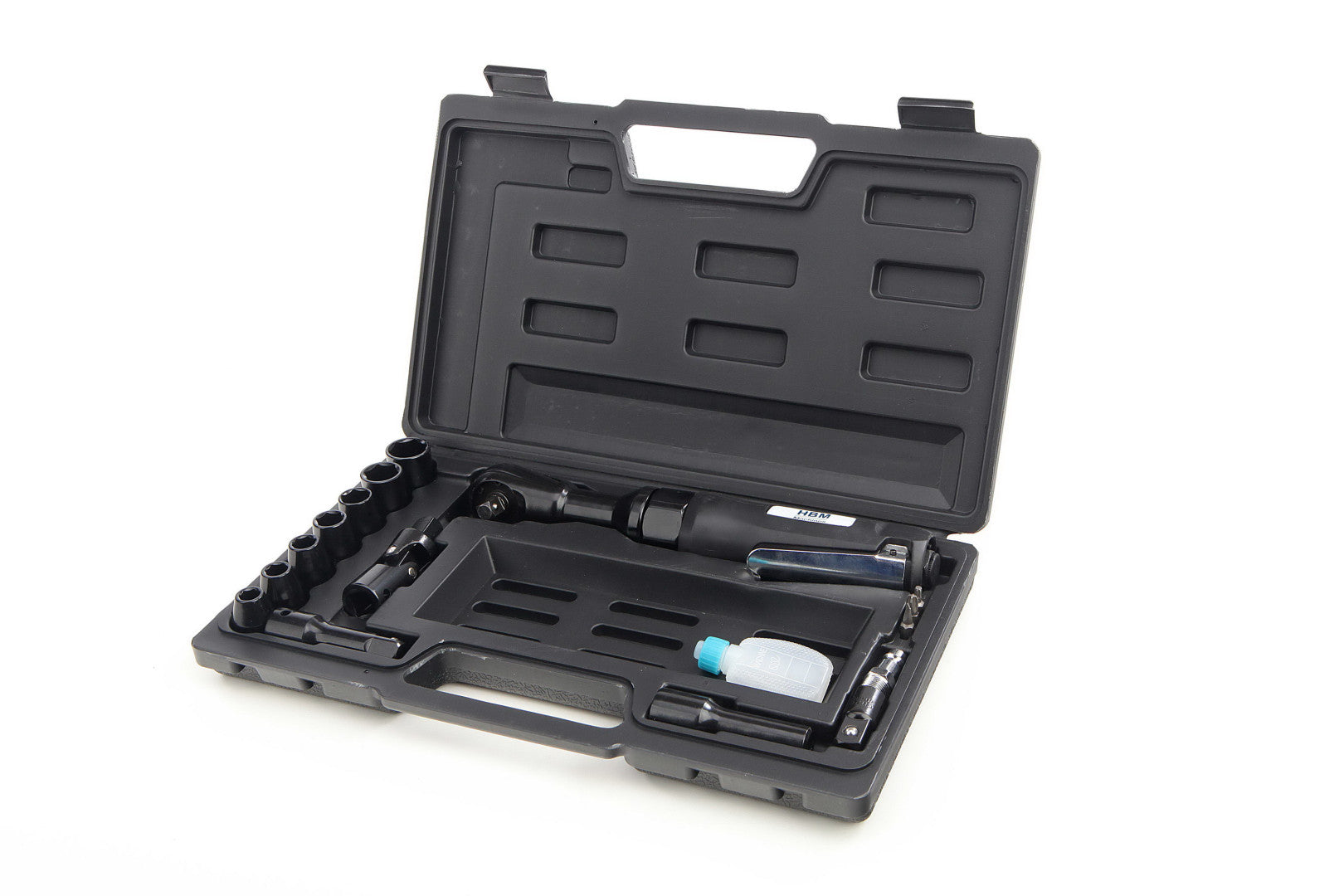 Pneumatikus racsni és dugókulcs készlet 1/2" 17 db HBM