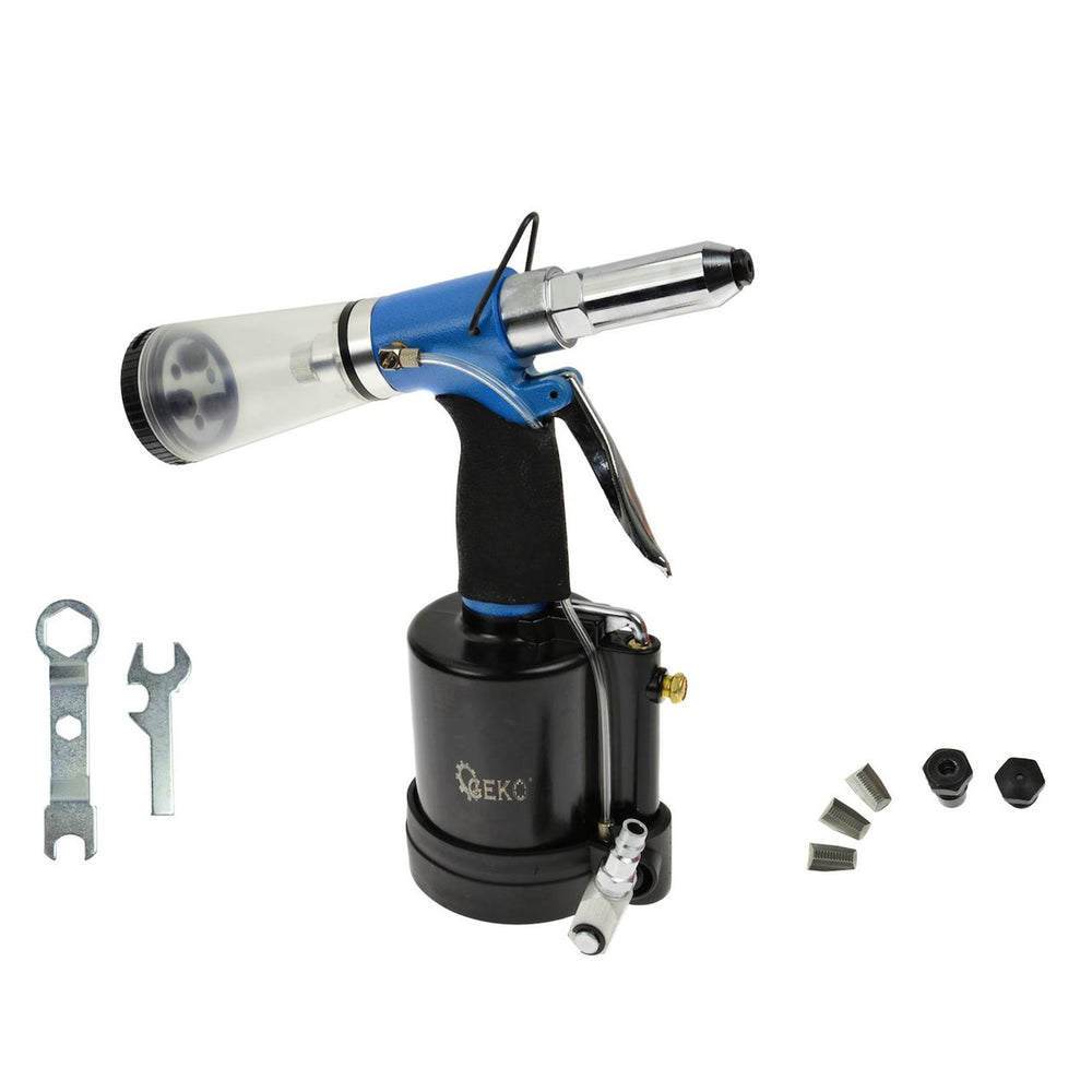 Pneumatikus szegecselő pisztoly automatikus elszívással 2.4-6.4 mm GEKO