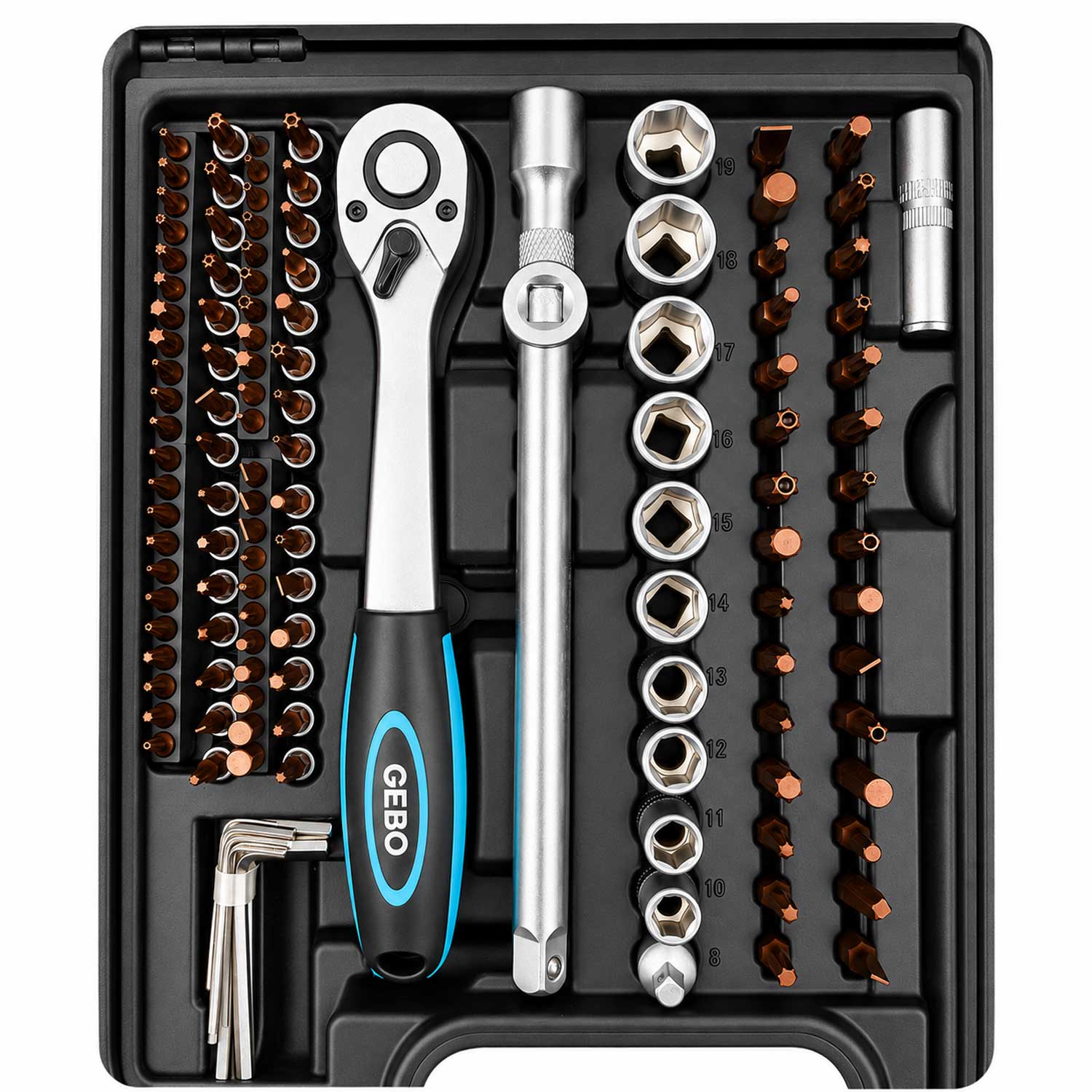 Professzionális szerszámos készlet 1/2 3/8 1/4 216 GEBO TOOLS