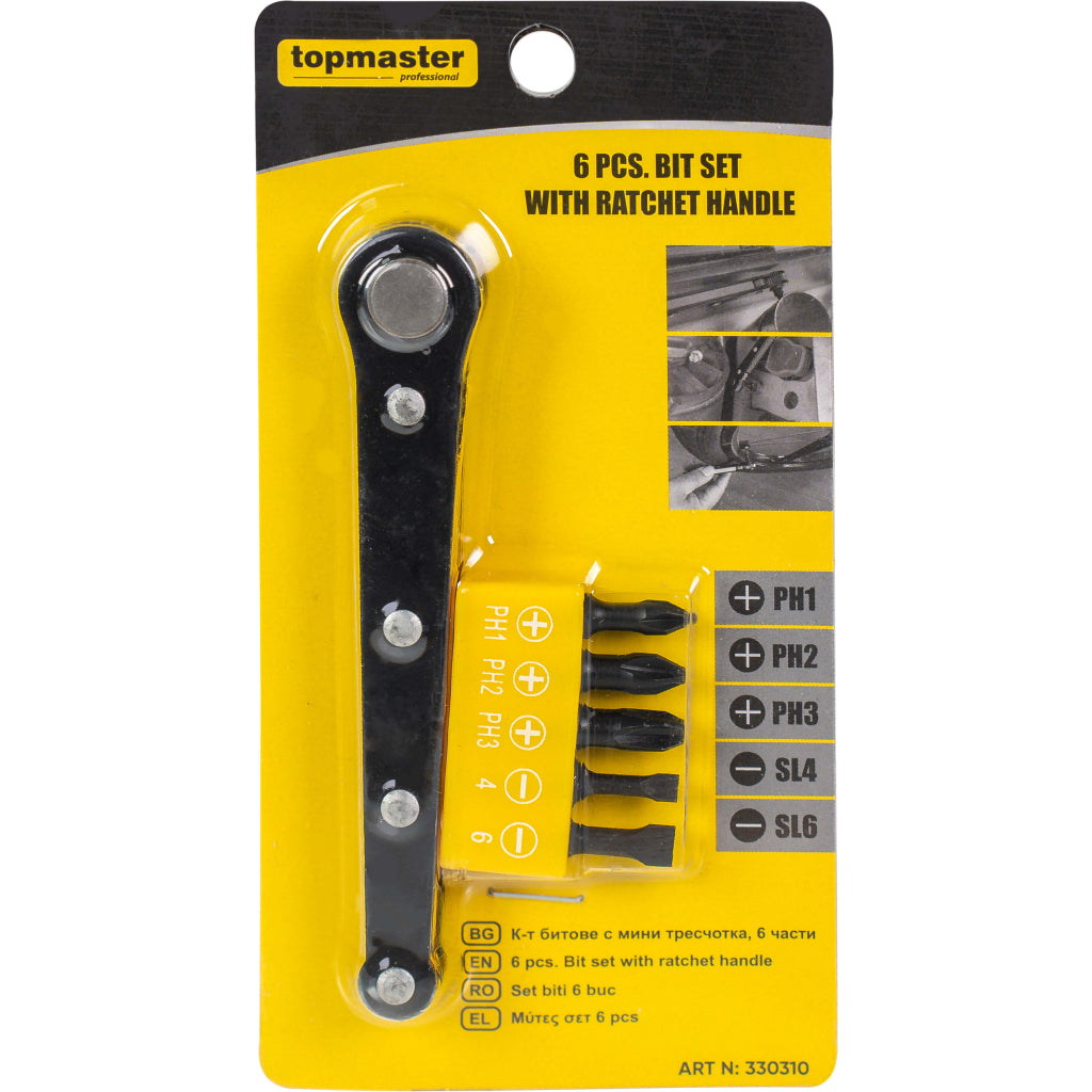 Racsnis bit készlet 6 db TOPMASTER
