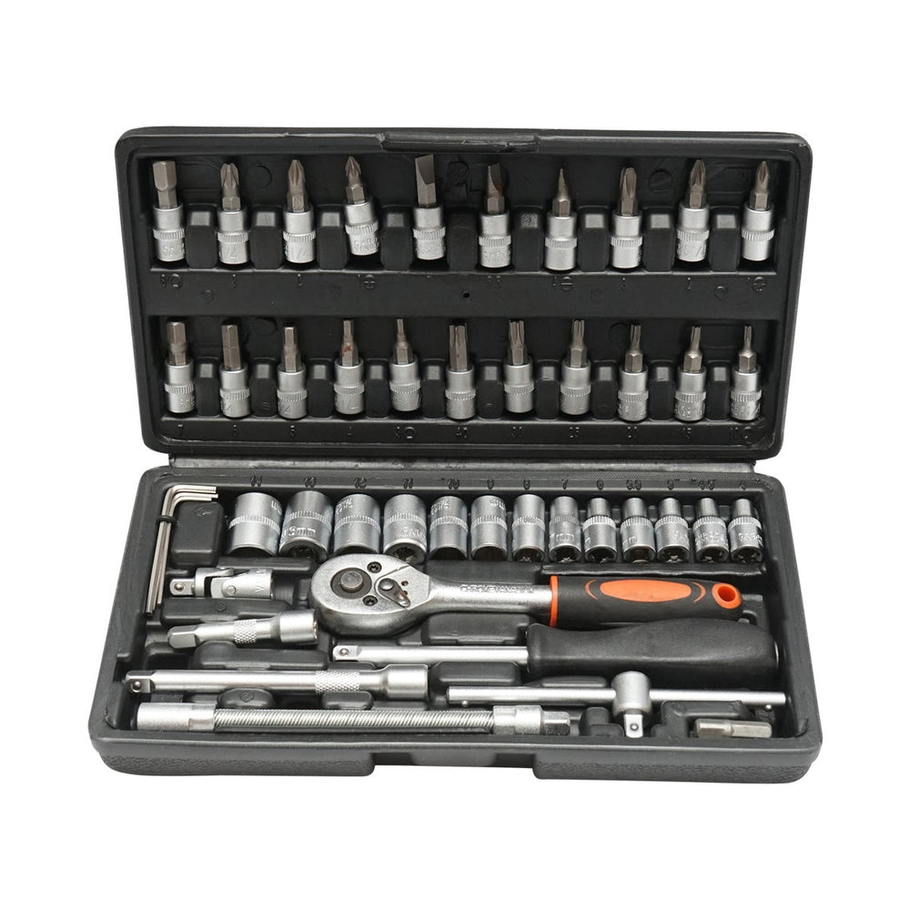 Racsnis dugókulcs készlet 1/4" 46 db