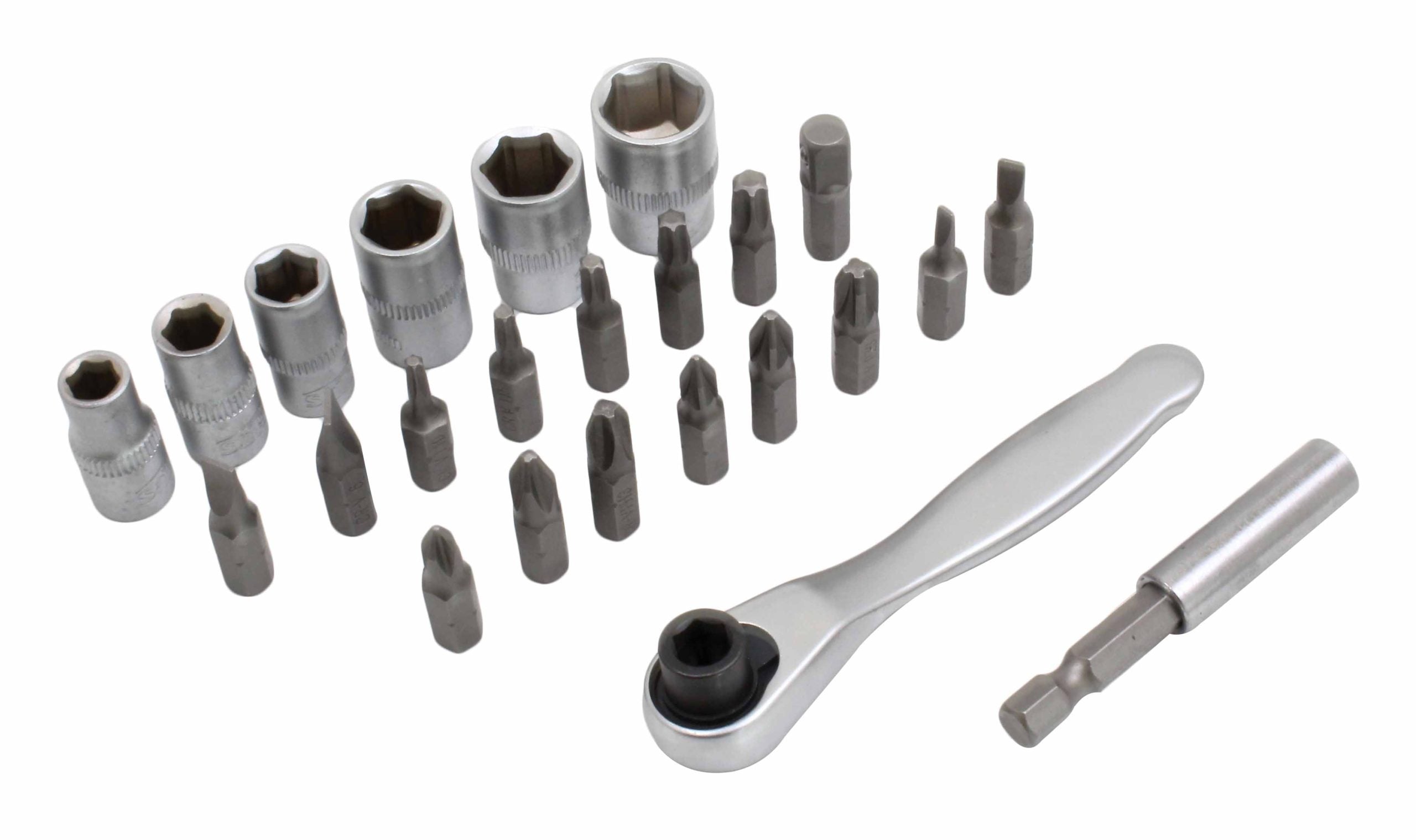 Racsnis dugókulcs és bit készlet 1/4" 24 db