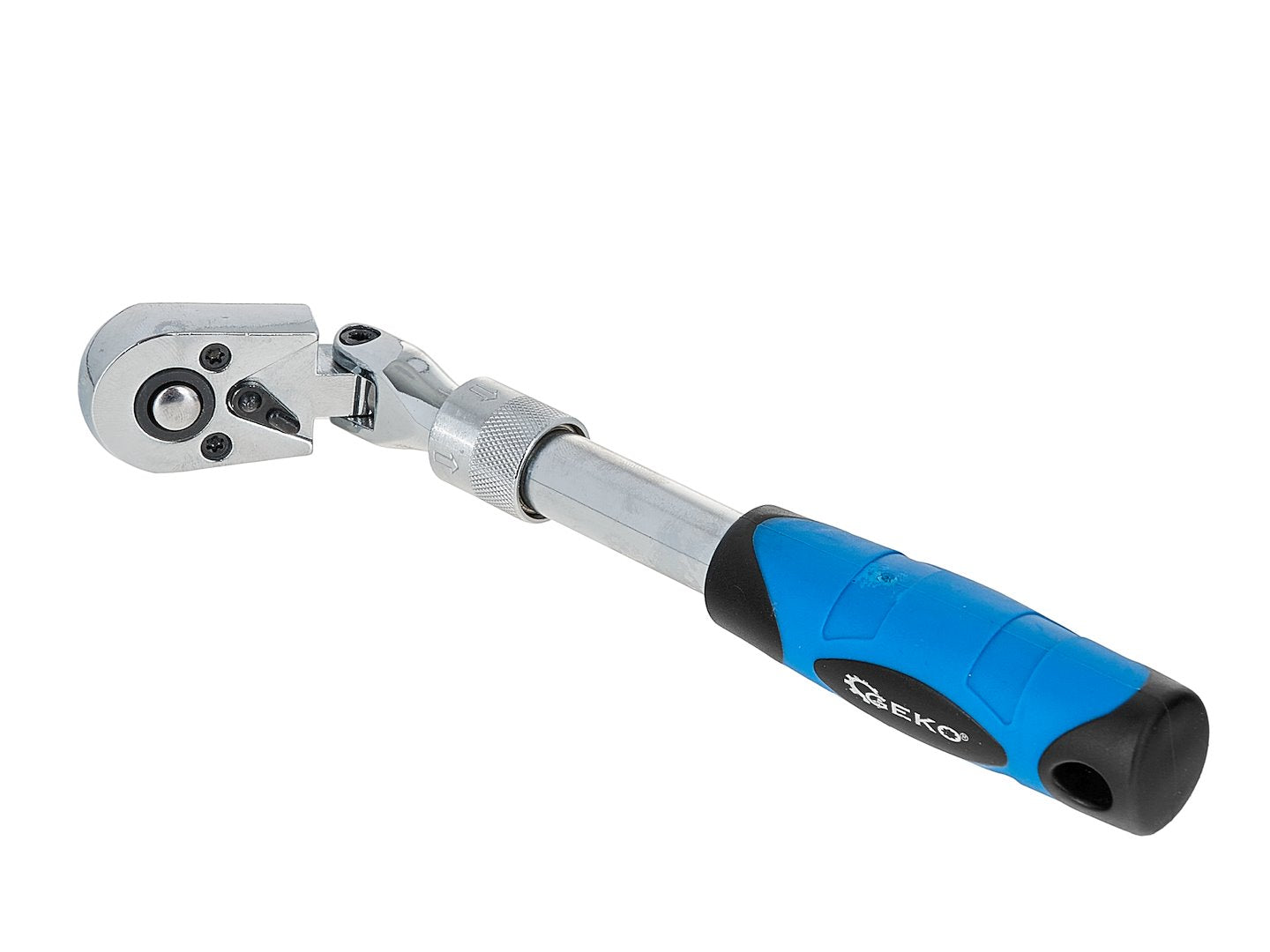 Racsnis hajtókar 1/4" teleszkópos nyéllel 210-278 mm és csuklós fejjel