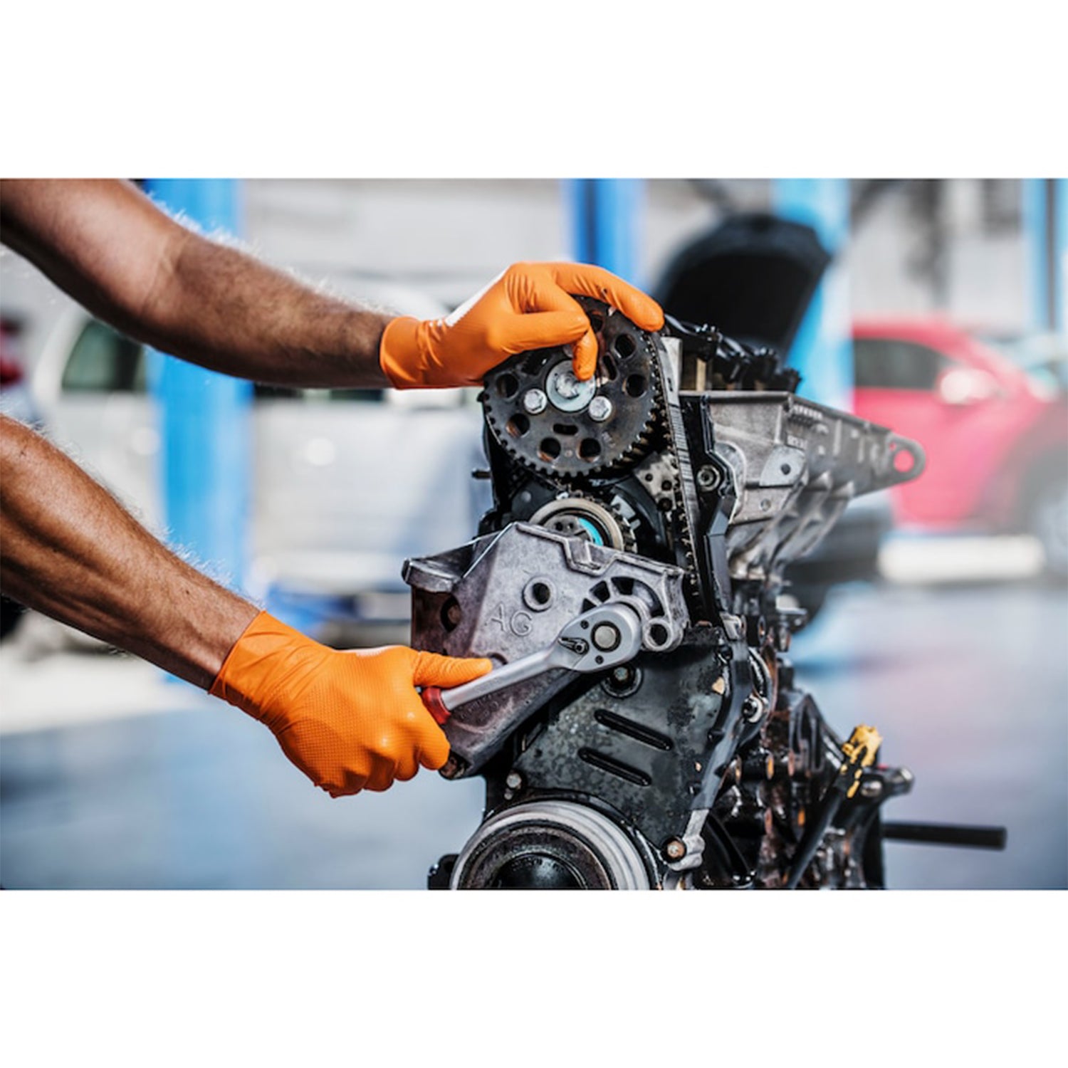 NITRIL KESZTYŰ PREMIUM MERCATOR ONE BY ONE NARANCSSÁRGA M MÉRET 100 DB