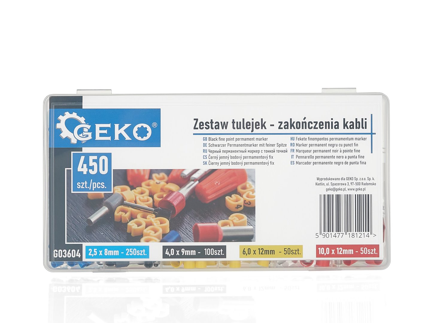 Érvéghüvely készlet 450 db GEKO