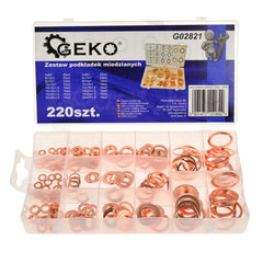 Réz alátét készlet 220 db GEKO