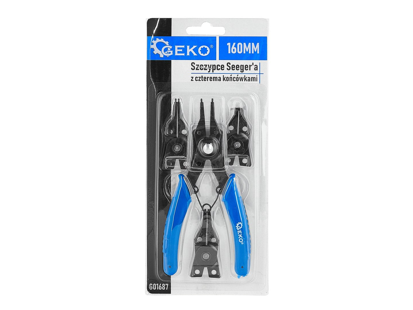 Seeger fogó cserélhető fejekkel 160 mm GEKO