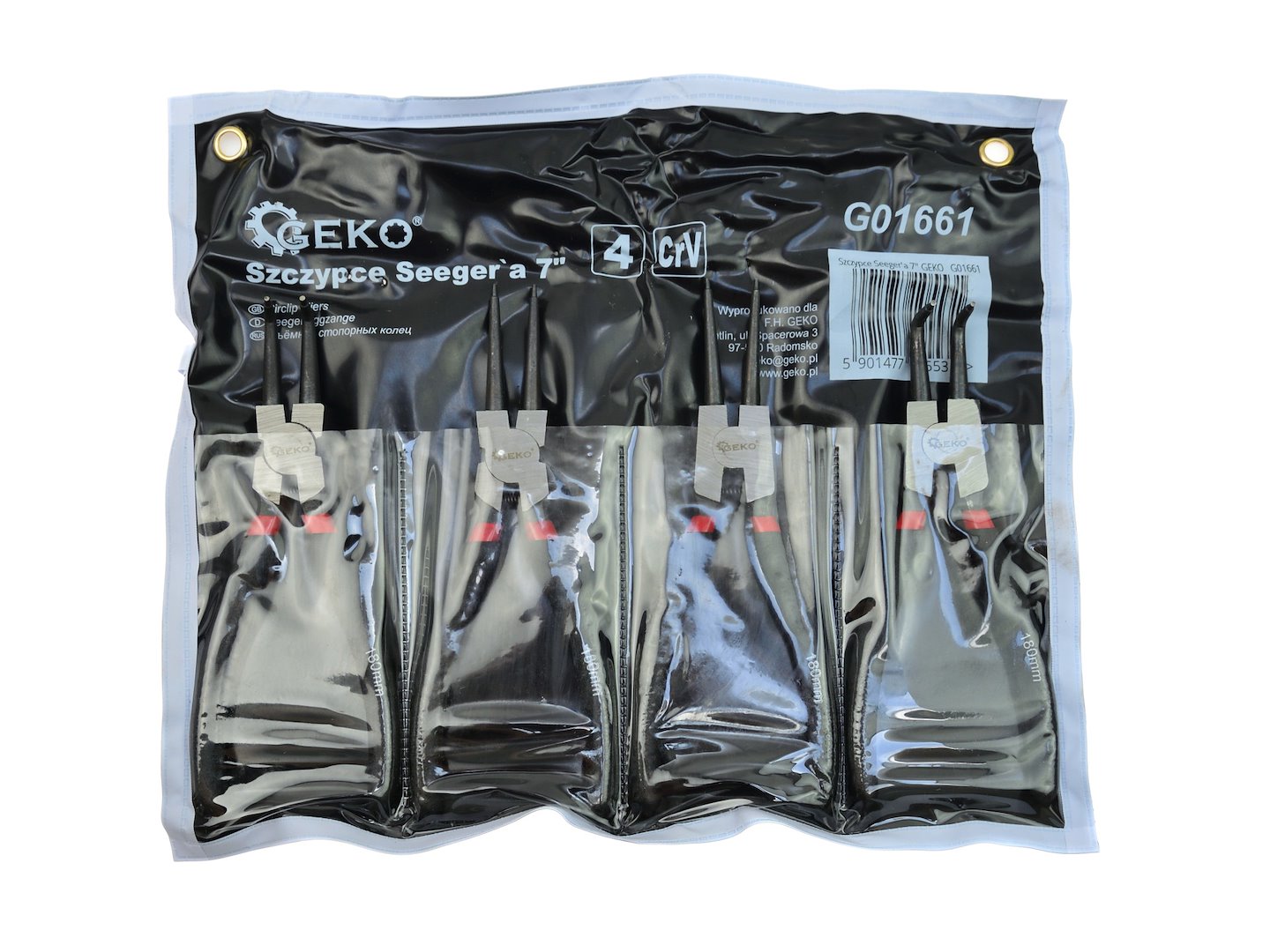 Seeger fogó készlet 180 mm 4 db GEKO