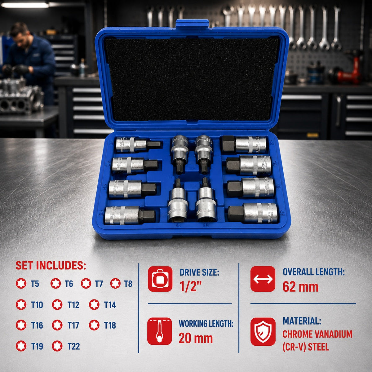 Imbusz bit készlet t5 - t22 GEBO TOOLS