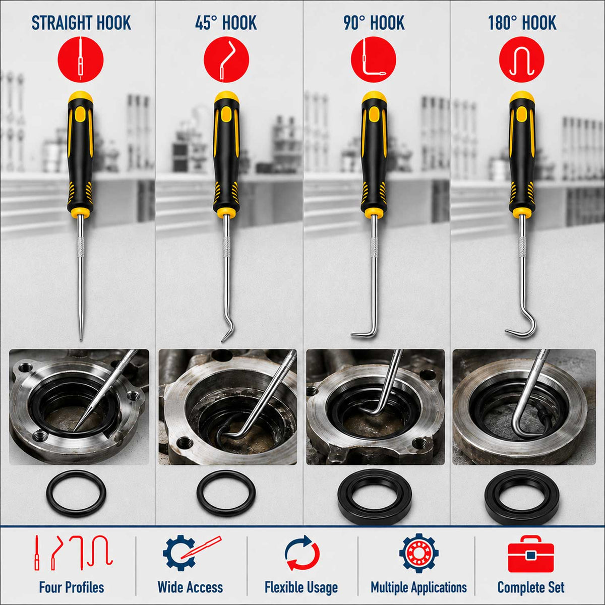 Tömítés eltávolító kampó készlet 4 db GEBO TOOLS