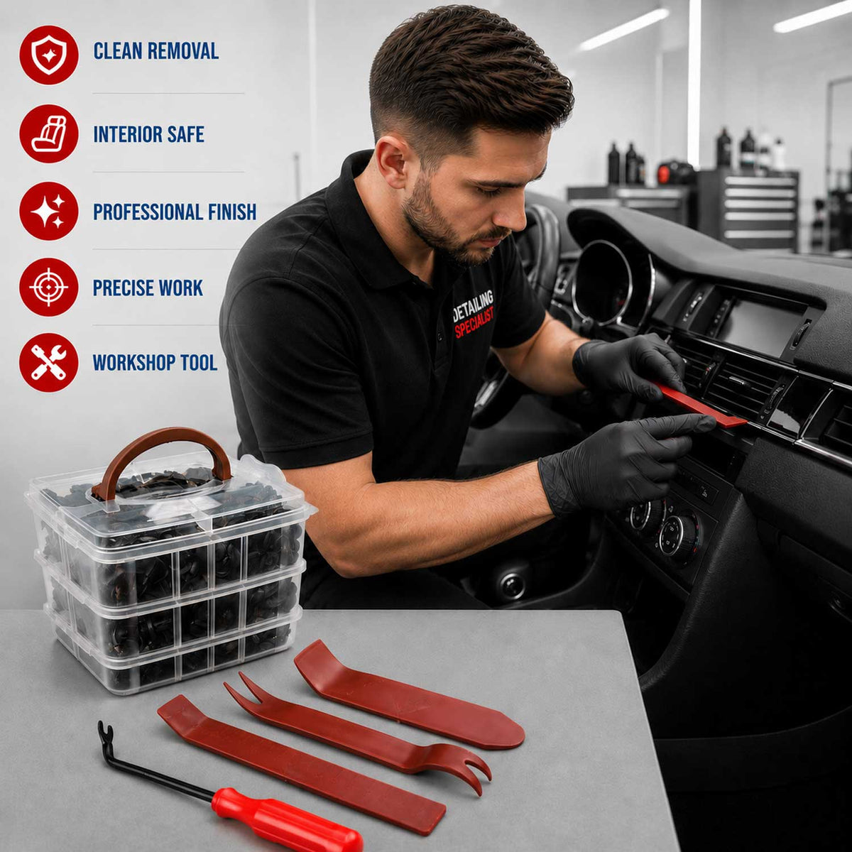 Kárpit patent eltávolító és univerzális patent készlet 620 db GEBO TOOLS