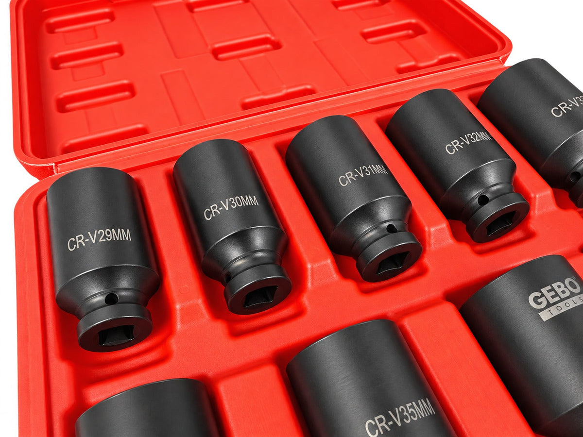 Gépi dugókulcs készlet féltengelyekhez 1/2" 29-38 mm 9 db GEBO TOOLS