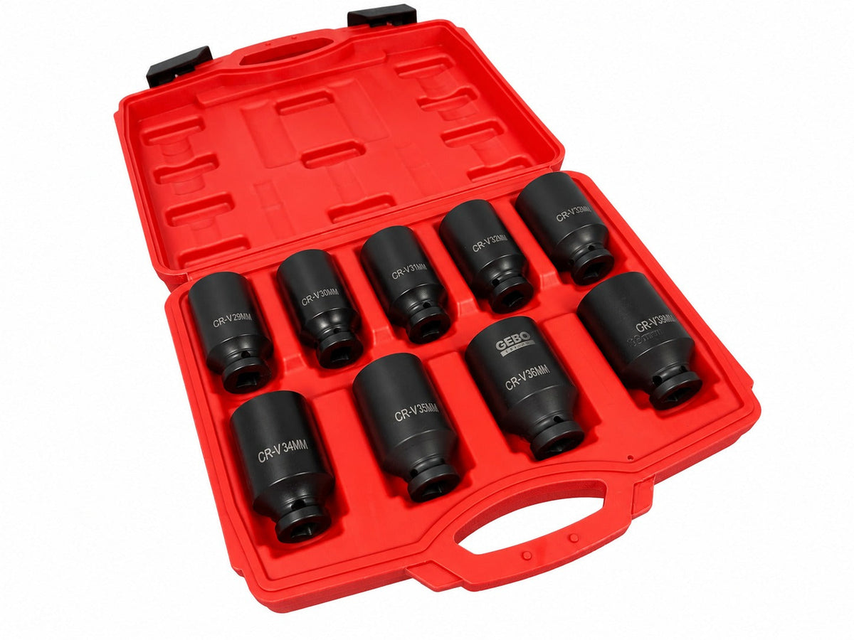 Gépi dugókulcs készlet féltengelyekhez 1/2" 29-38 mm 9 db GEBO TOOLS