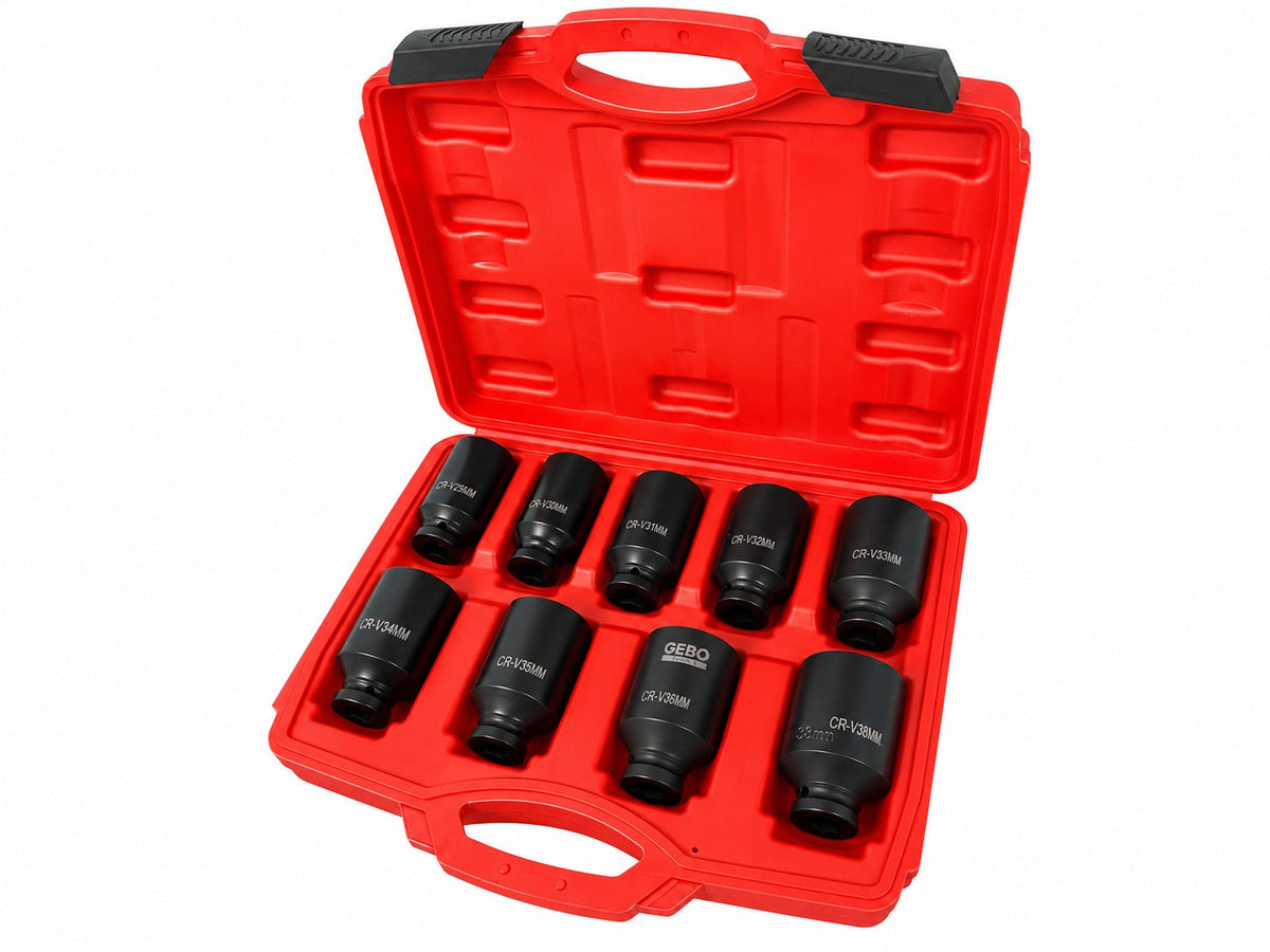Gépi dugókulcs készlet féltengelyekhez 1/2" 29-38 mm 9 db GEBO TOOLS