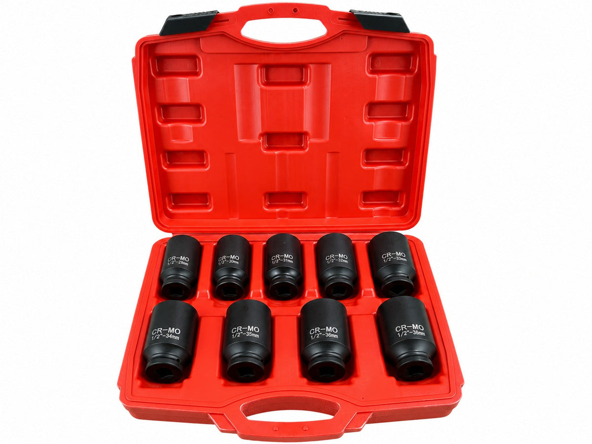 Gépi dugókulcs készlet féltengelyekhez 1/2" 9db 29-38mm psa VAG BMW GEBO TOOLS