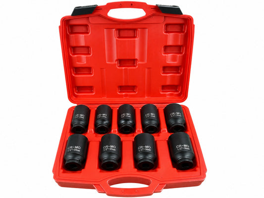 Gépi dugókulcs készlet féltengelyekhez 1/2" 9db 29-38mm psa VAG BMW GEBO TOOLS