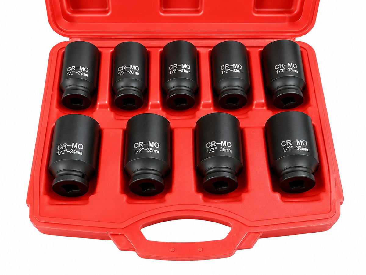 Gépi dugókulcs készlet féltengelyekhez 1/2" 9db 29-38mm psa VAG BMW GEBO TOOLS