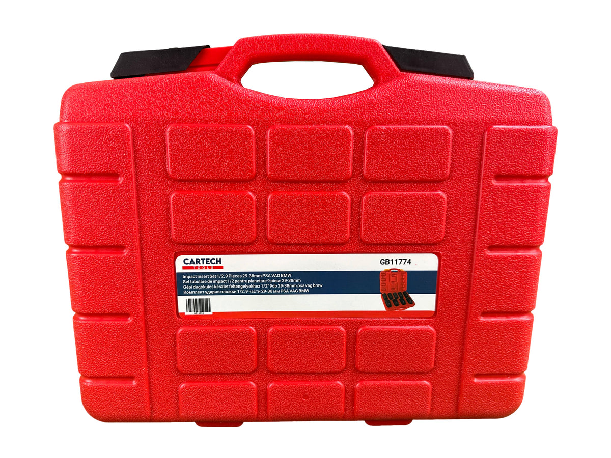 Gépi dugókulcs készlet féltengelyekhez 1/2" 9db 29-38mm psa VAG BMW GEBO TOOLS