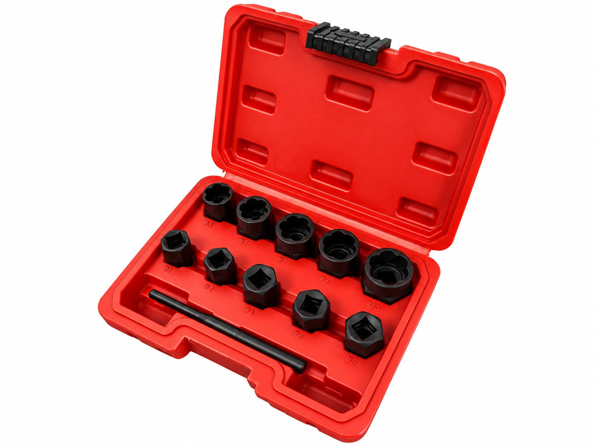 Sérült csavar eltávolító dugókulcs készlet 9-19 mm 11 db GEBO TOOLS