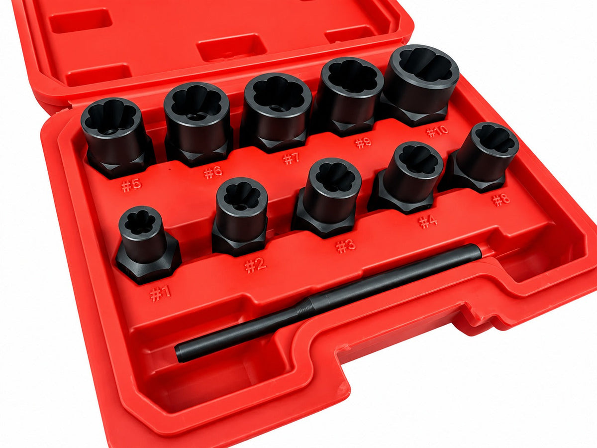 Sérült csavar eltávolító dugókulcs készlet 9-19 mm 11 db GEBO TOOLS