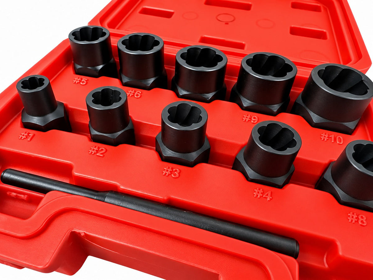 Sérült csavar eltávolító dugókulcs készlet 9-19 mm 11 db GEBO TOOLS