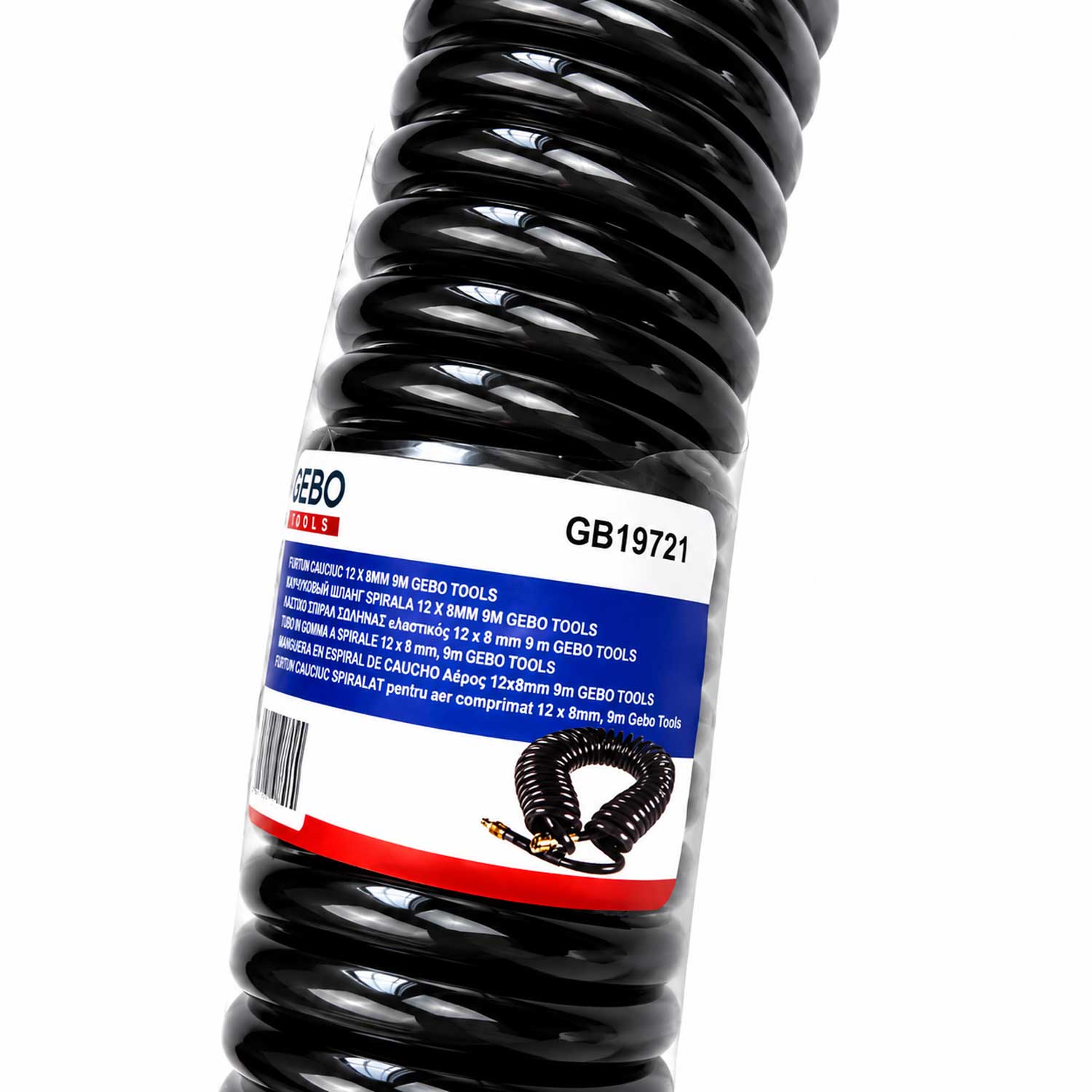 Spirál légtömlő levegőcső 12 x 8 mm 9 m GEBO TOOLS