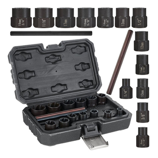 Sérült törTCsavar kiszedő készlet 6-19 mm 15 db GEKO