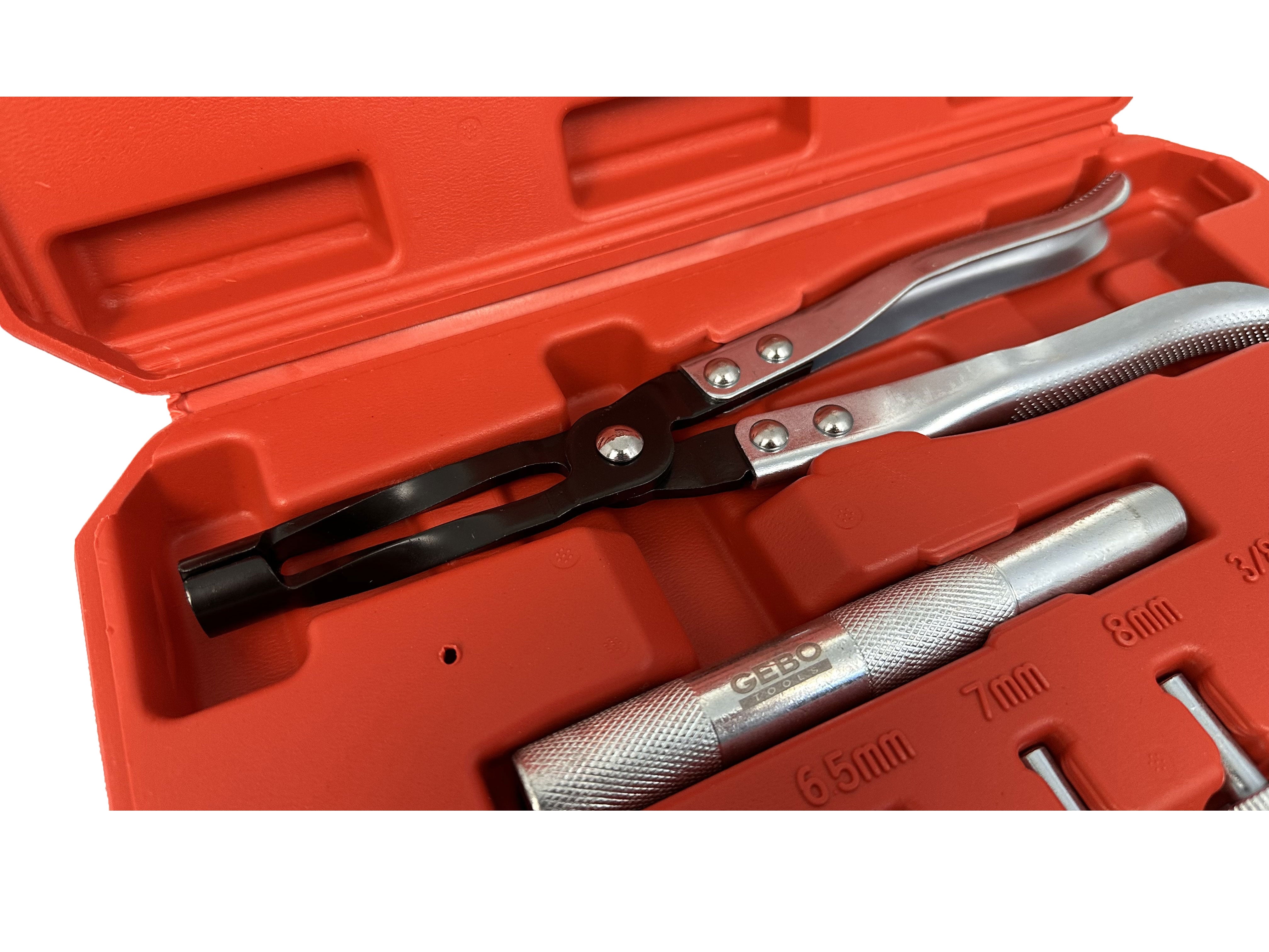 Szelepszárszimering szerelő fogó és adapter készlet 11 db GEBO TOOLS