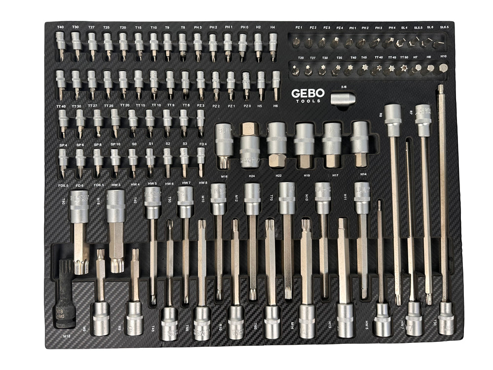 Szerszámos szekrény – szerszámos kocsi bit készlet modul 101 db GEBO TOOLS