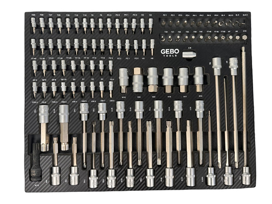 Szerszámos szekrény – szerszámos kocsi bit készlet modul 101 db GEBO TOOLS