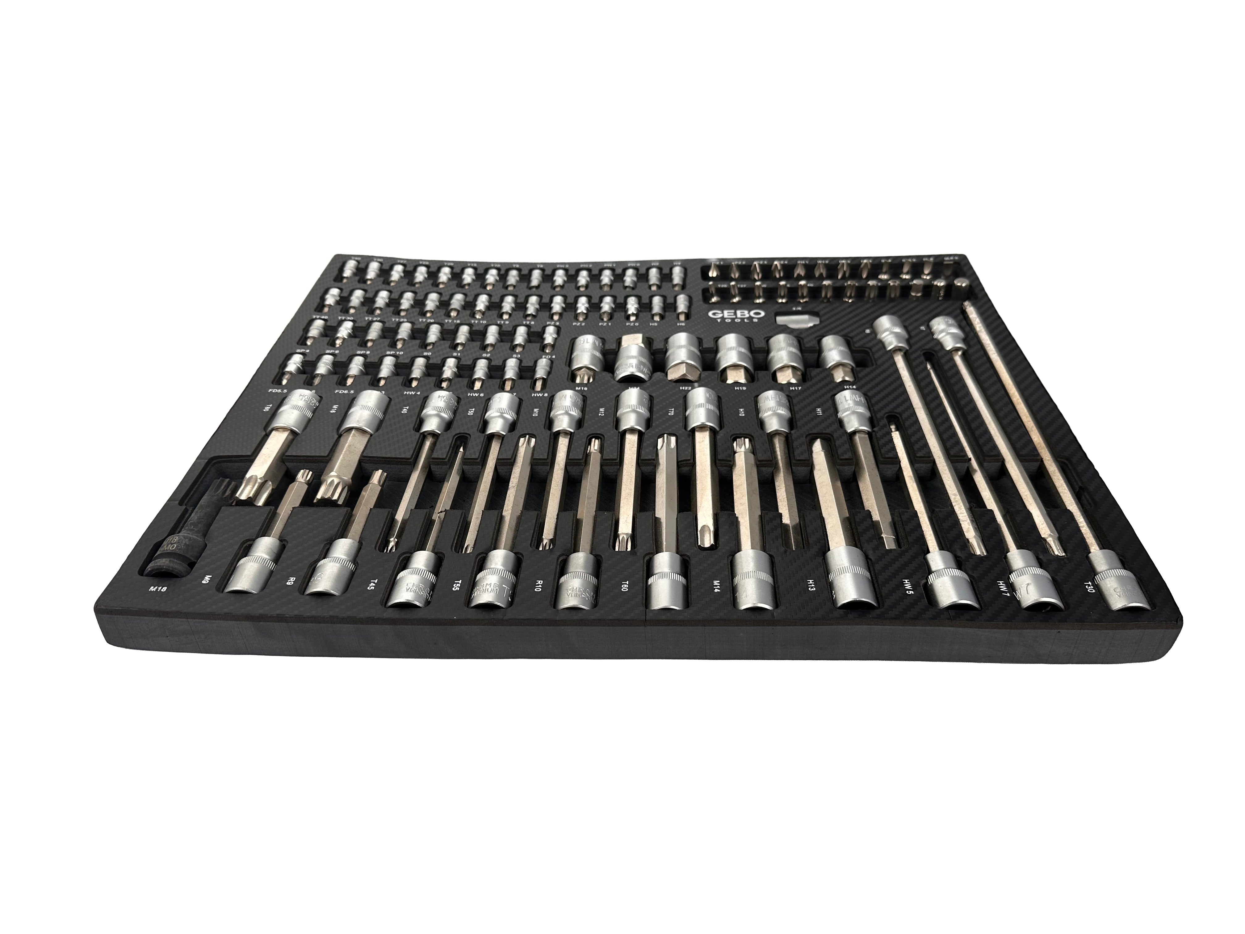 Szerszámos szekrény – szerszámos kocsi bit készlet modul 101 db GEBO TOOLS