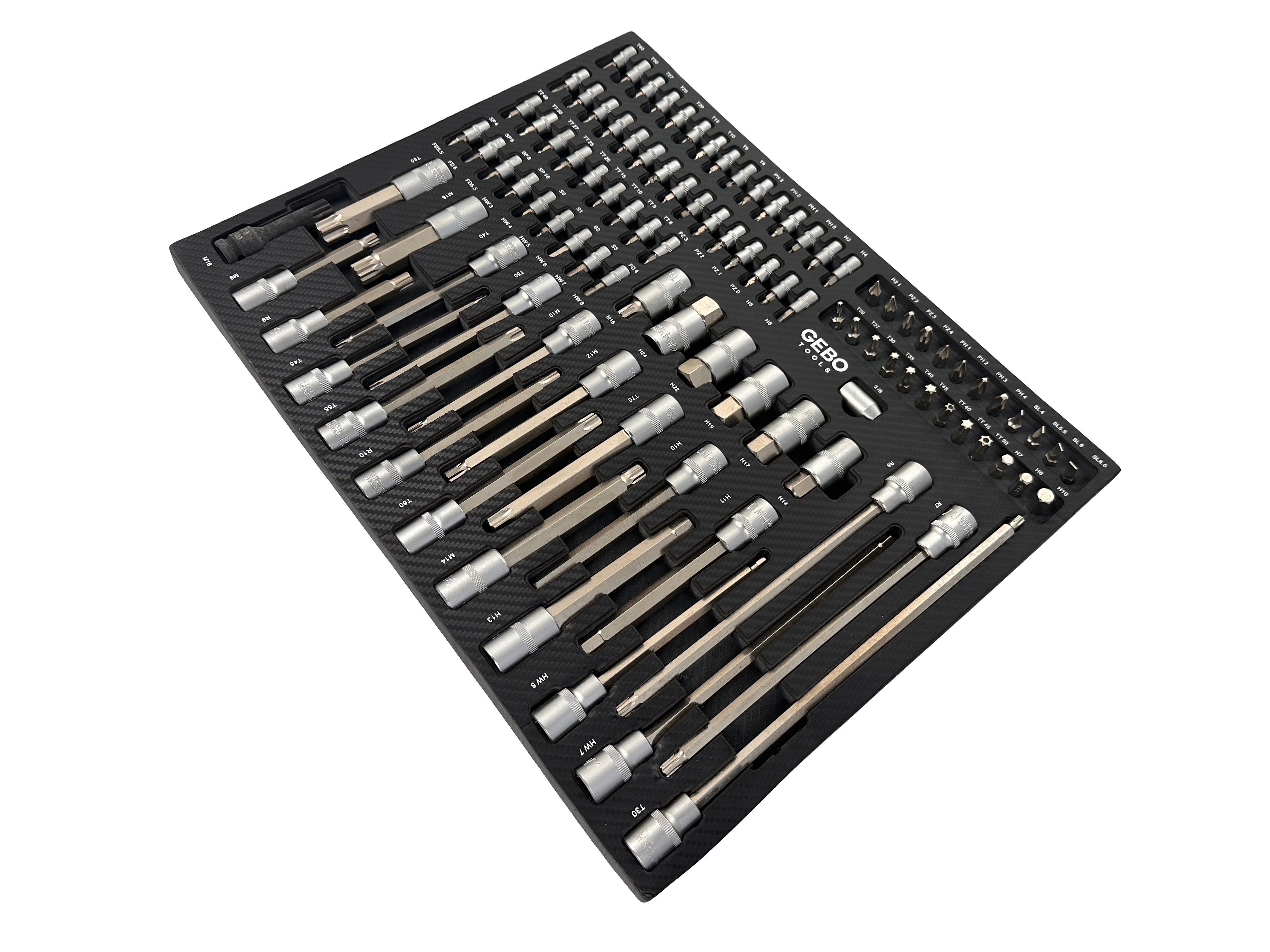 Szerszámos szekrény – szerszámos kocsi bit készlet modul 101 db GEBO TOOLS
